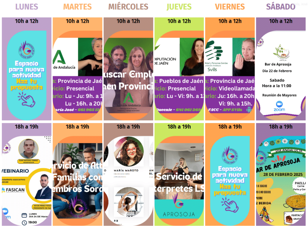 Calendario Semanal Actividades Aprosoja V2